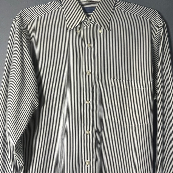 Geoffrey Beene Button Down Dress Shirt Men’s 16/32-33 Pinpoint Oxford L/S Blue - Picture 2 of 7